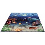 Covor Copii 2 in 1 cu doua fete Peisaj Subacvatic Marin si Plaje cu Scoici  - Under The Sea